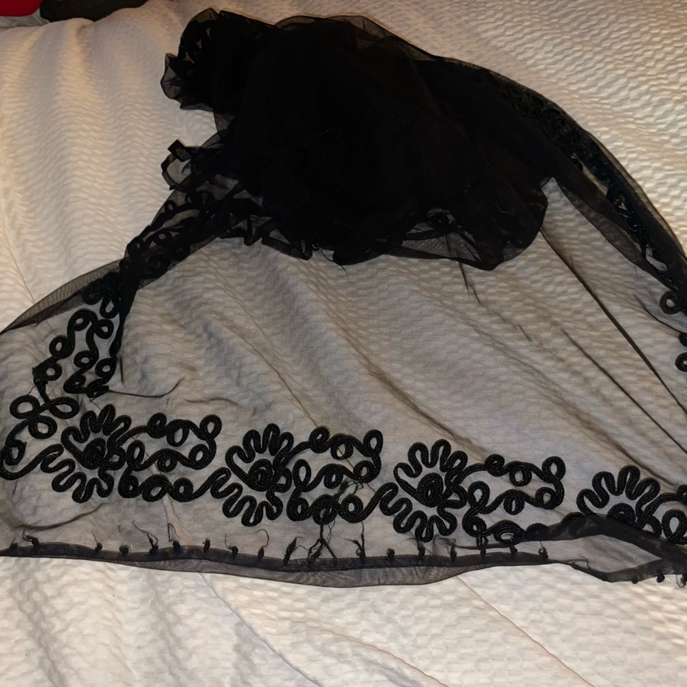 Lane Bryant Elegant Black Lace Shawl/Wrap 89”x29”
